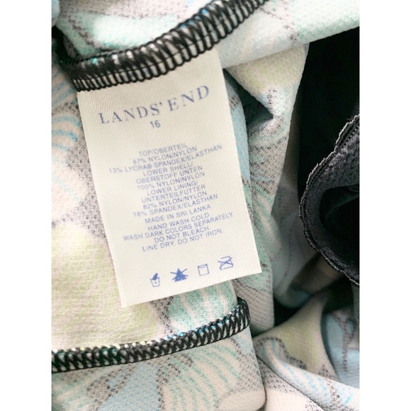 Lands End 16 Floral Tankini  Swimsuit Top - Picture 5 of 6